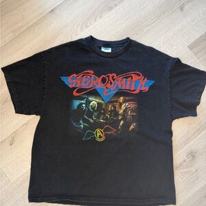 Vintage Aerosmith O Yeah Tour 2002 T-Shirt XL Tennessee River Band Tee USA Made